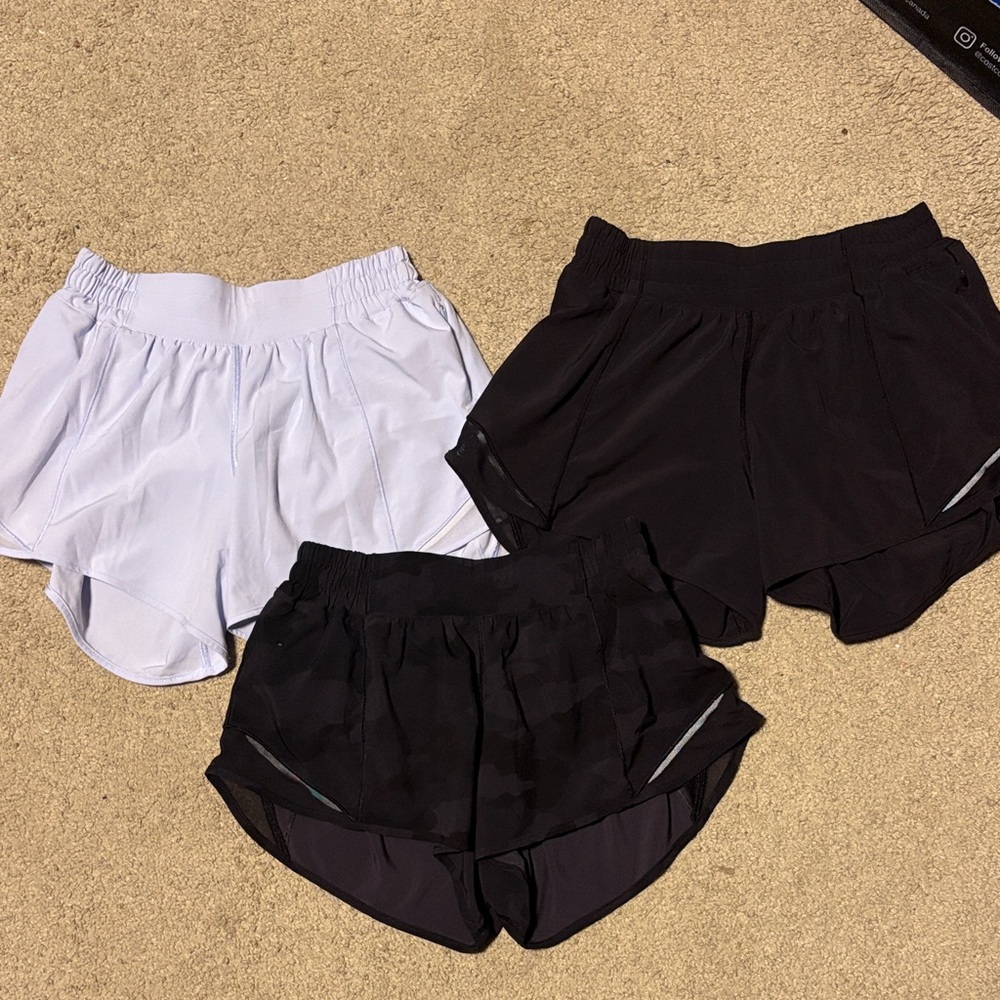Bundle 3 pairs of lululemon Hotty Hot shorts
